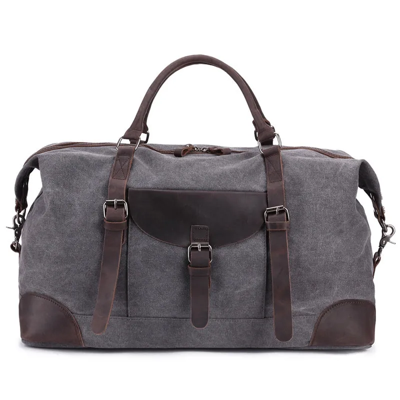 Canvas Travel Bag Canvas And Full Grain Leather Duffle Bag Leather With Canvas Weekender Bag