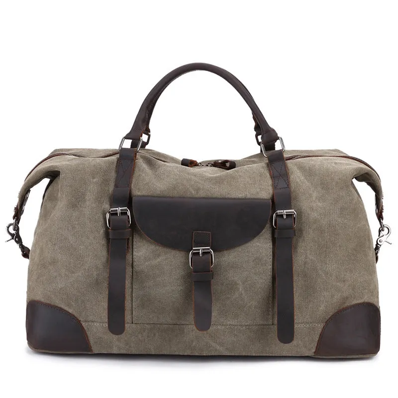 Canvas Travel Bag Canvas And Full Grain Leather Duffle Bag Leather With Canvas Weekender Bag