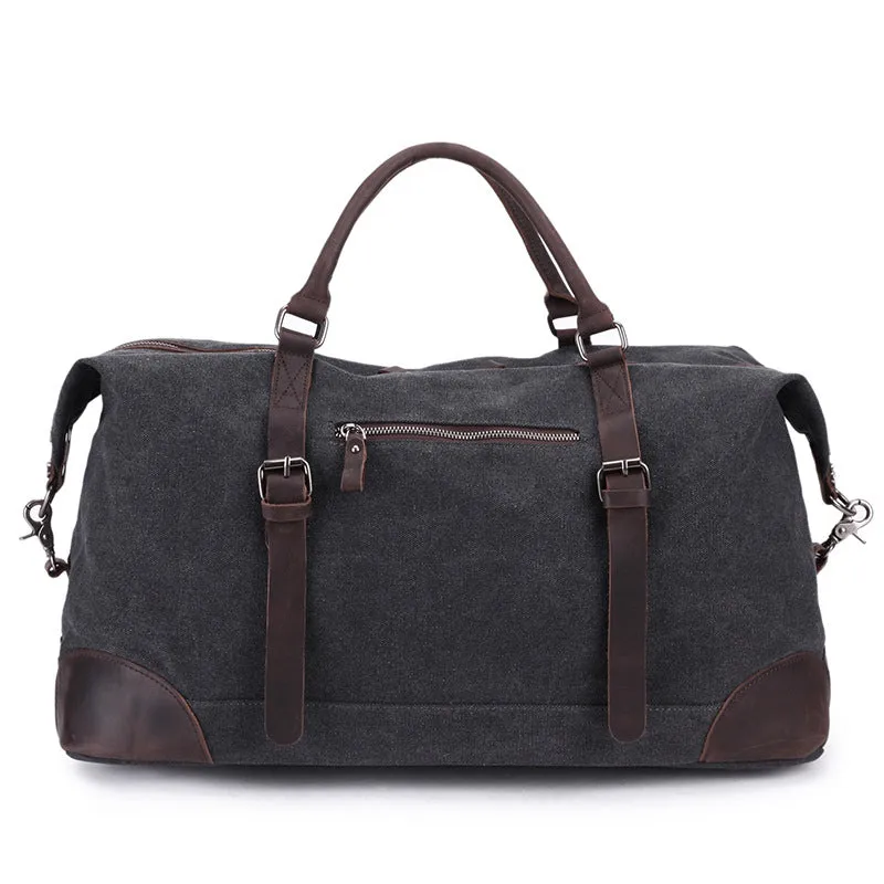 Canvas Travel Bag Canvas And Full Grain Leather Duffle Bag Leather With Canvas Weekender Bag