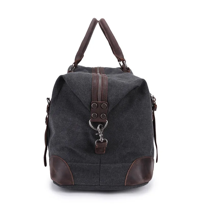 Canvas Travel Bag Canvas And Full Grain Leather Duffle Bag Leather With Canvas Weekender Bag