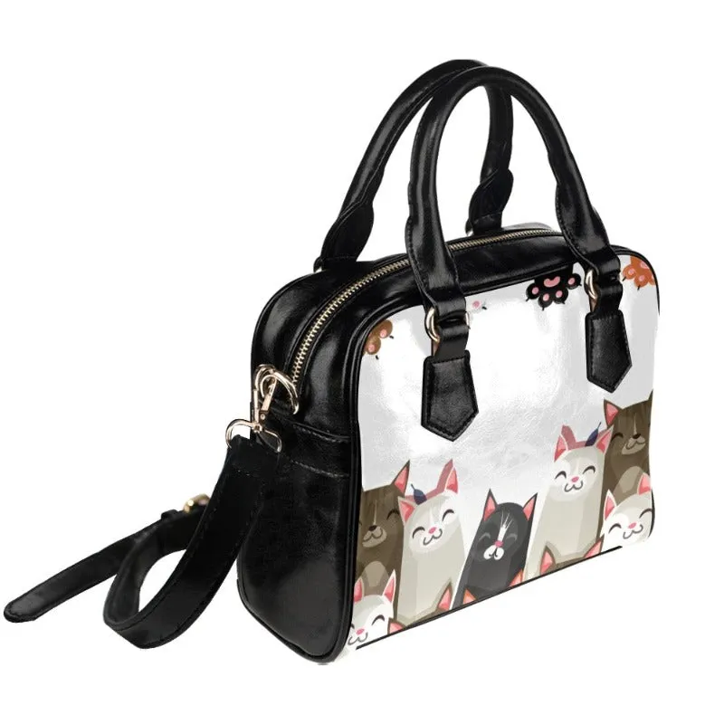 Cat Paw Print On Shoulder Handbag For Women