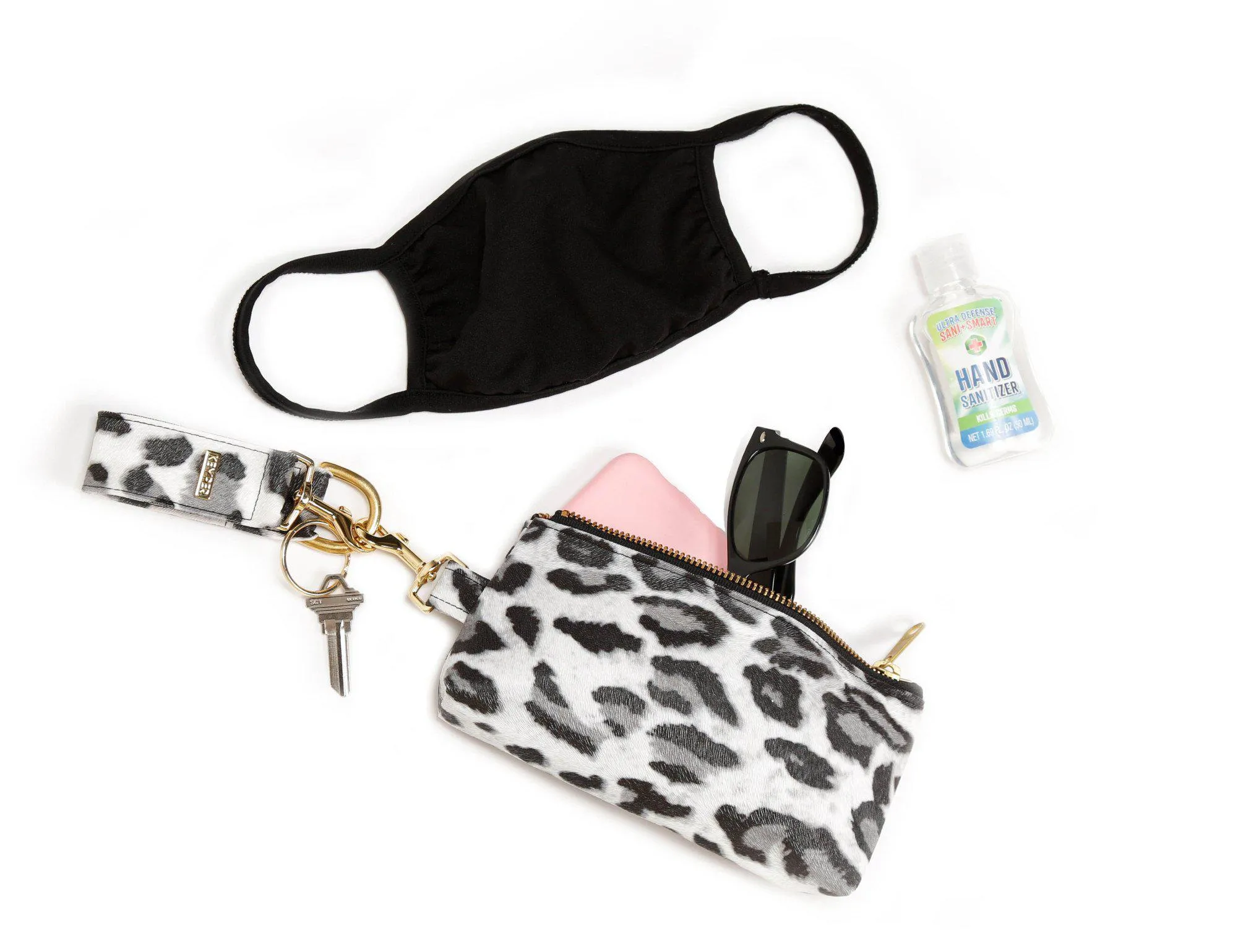 Classic Black LEATHER 2-Piece KEYPIT Set • Wristlet