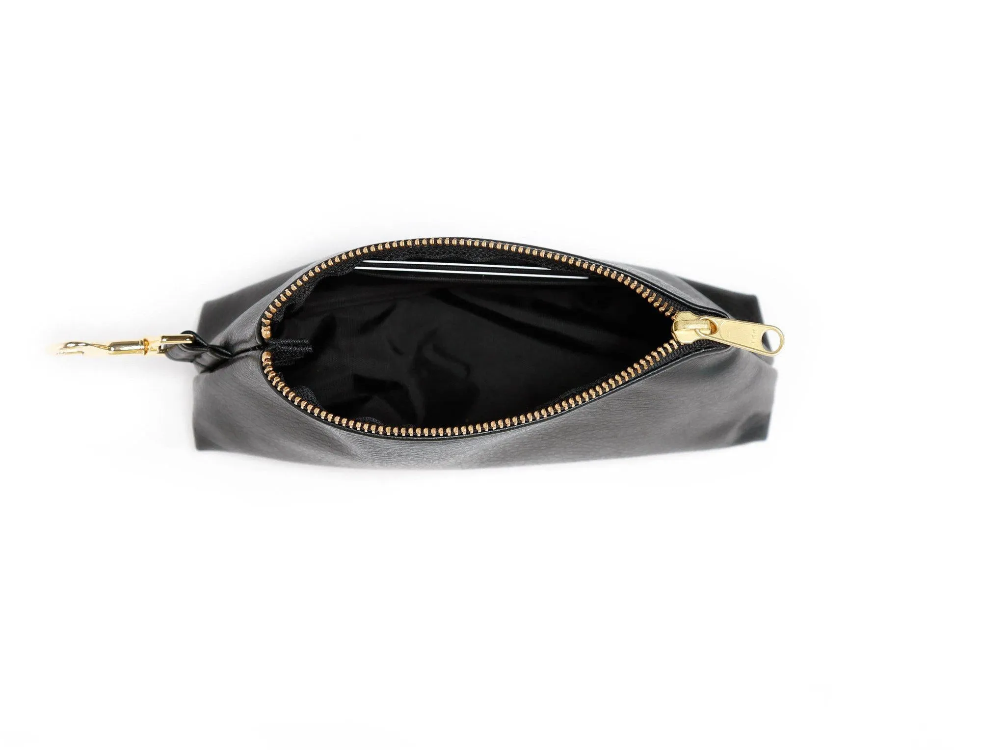 Classic Black LEATHER 2-Piece KEYPIT Set • Wristlet