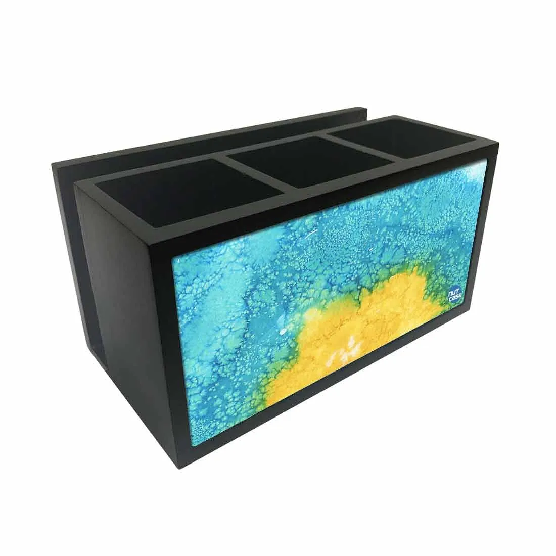 Cutlery Tissue Holder Napkin Stand -  Arctic Space Yellow Watercolor