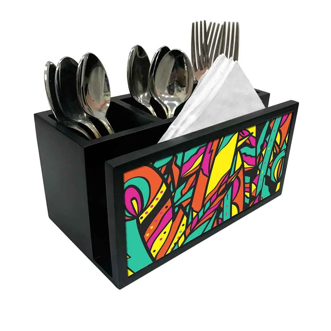 Cutlery Tissue Holder Napkin Stand -  Pop Art Jungle