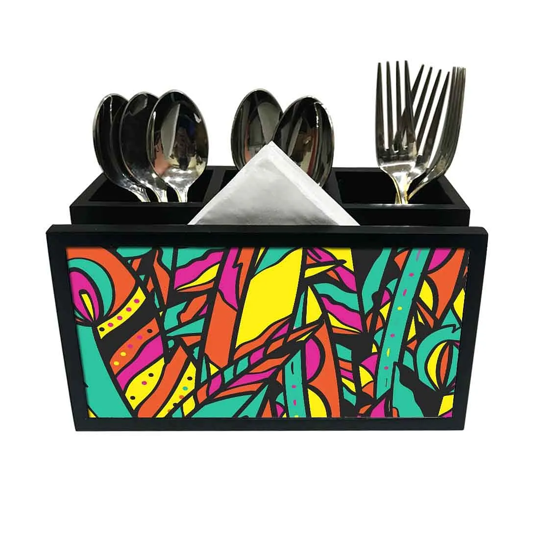 Cutlery Tissue Holder Napkin Stand -  Pop Art Jungle