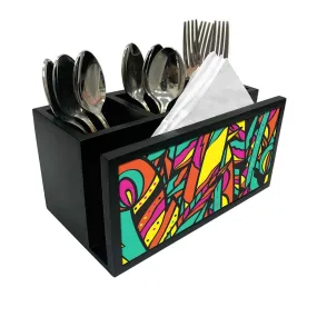Cutlery Tissue Holder Napkin Stand -  Pop Art Jungle
