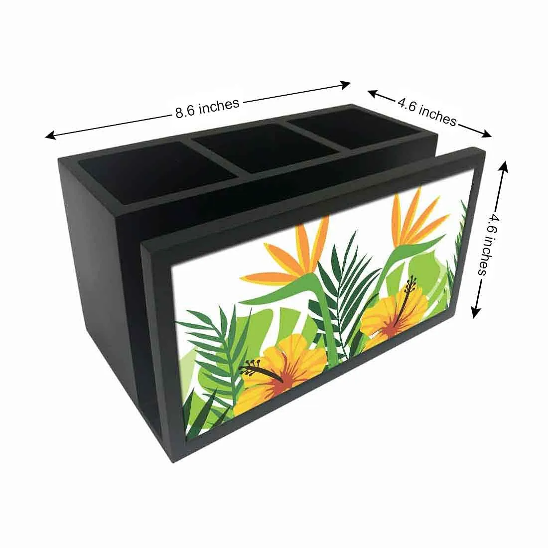 Cutlery Tissue Holder Napkin Stand -  Yellow Hibiscus