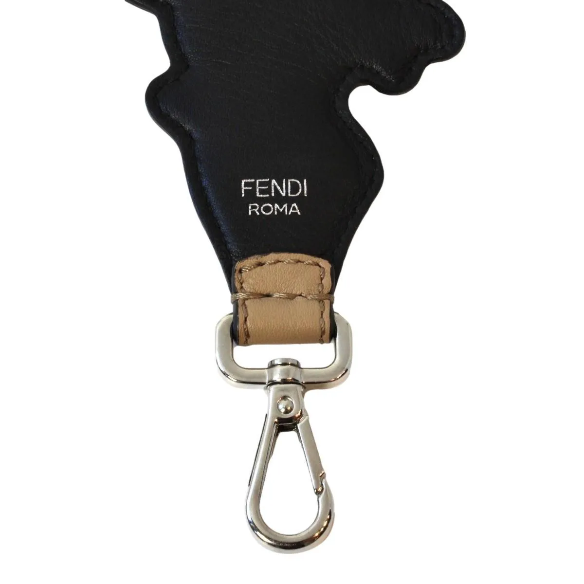 Fendi Shoulder Strap You Raffia Flowers Barley Beige Leather 8AV077