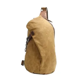 Handmade Leather Canvas Chest Bag