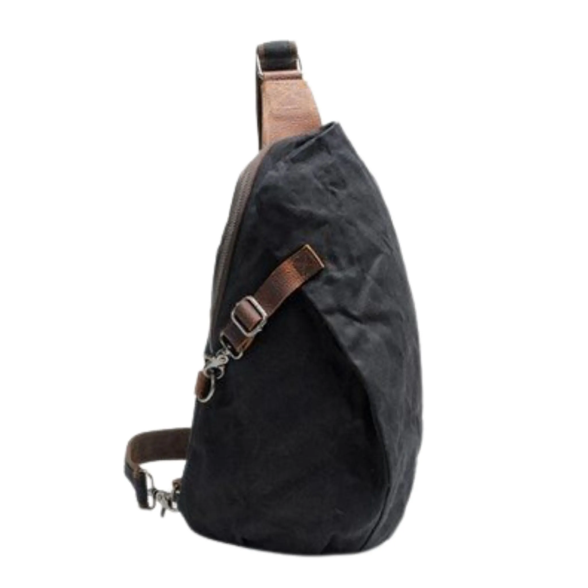 Handmade Leather Canvas Chest Bag
