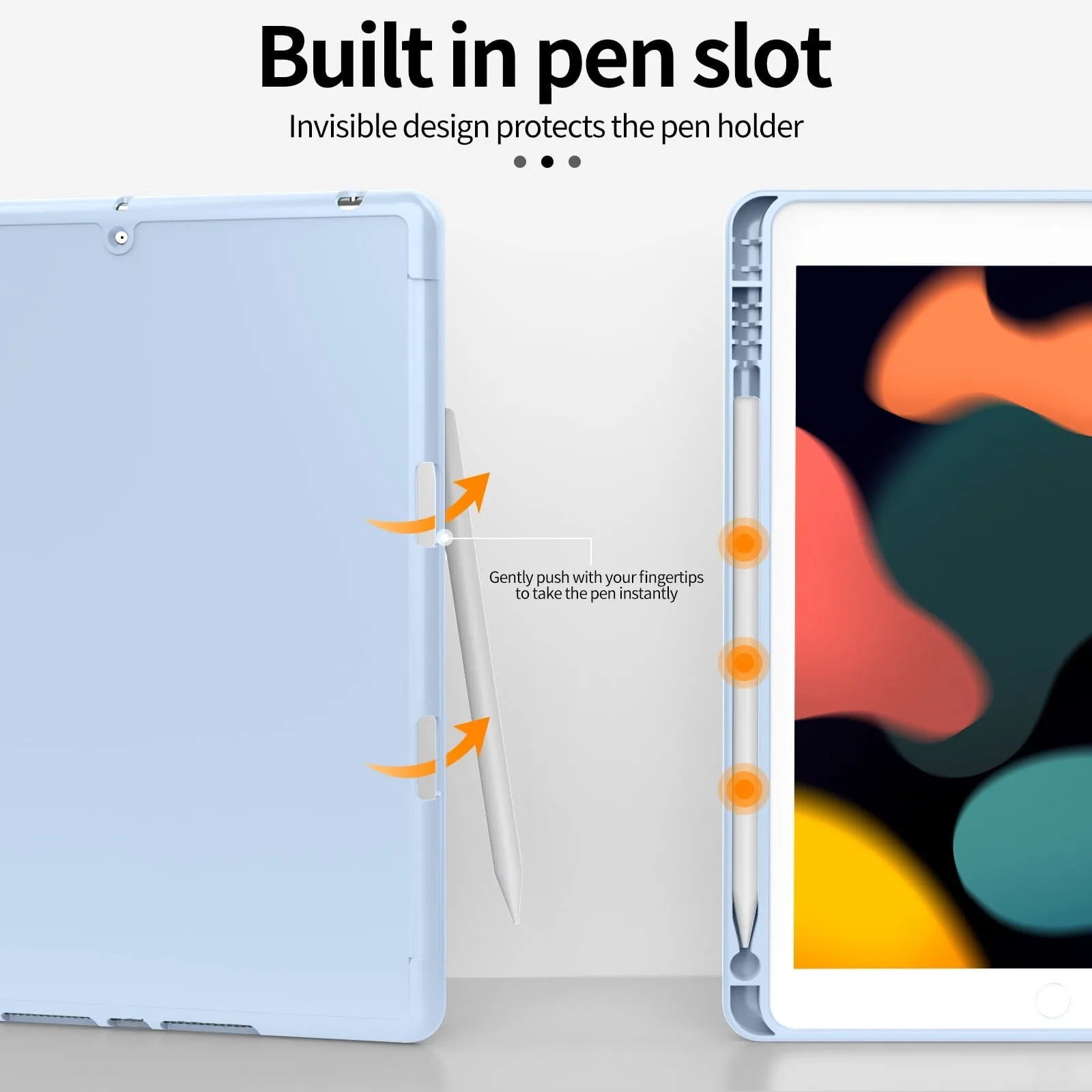 iPad 10.2 Case for iPad 9th Generation 2021 /iPad 8th Generation 2020 / iPad 7th Gen 2019 with Pencil Holder, Auto Sleep/Wake for Slim Soft Back Smart Cover, iPad 10.2 inch Case, Black