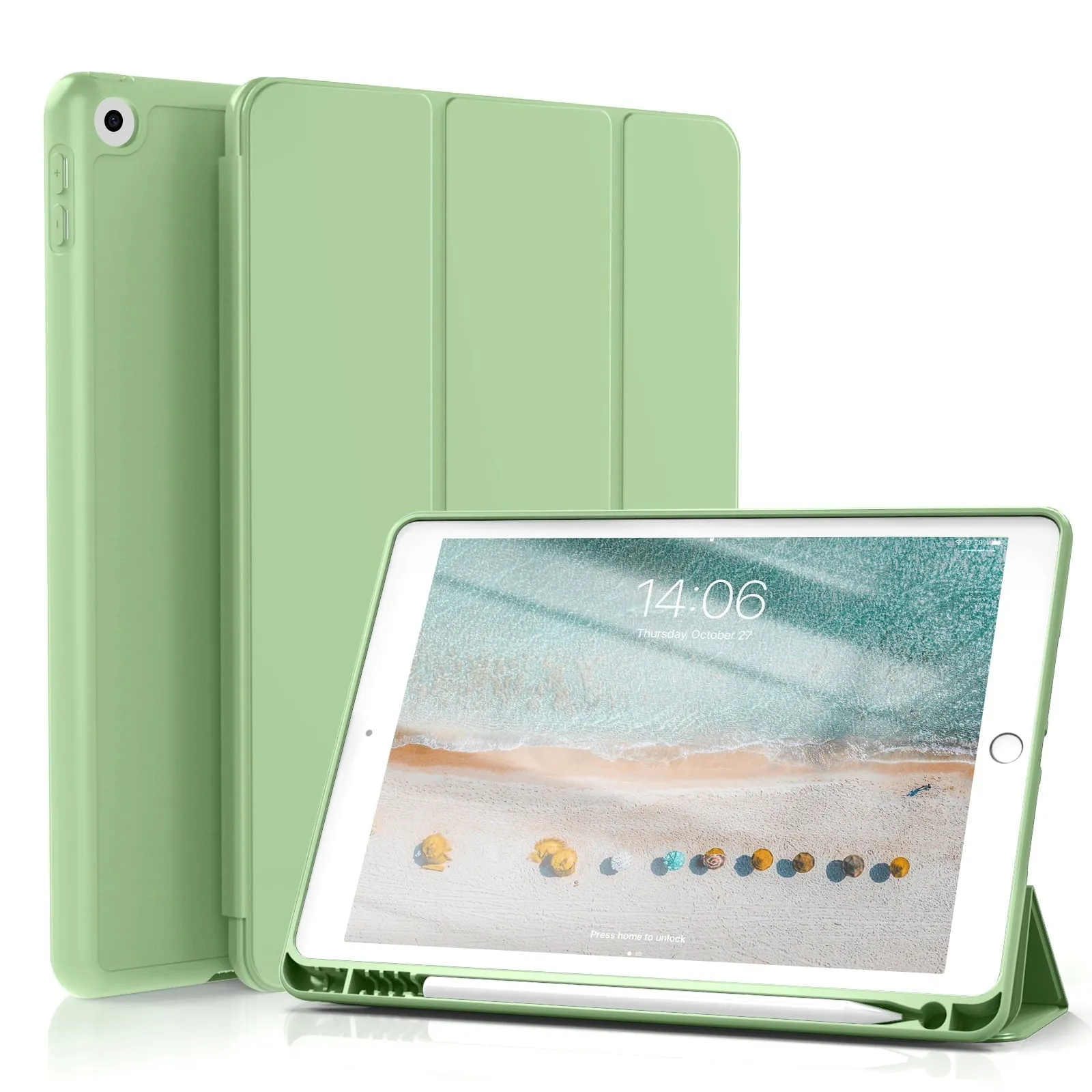iPad 10.2 Case for iPad 9th Generation 2021 /iPad 8th Generation 2020 / iPad 7th Gen 2019 with Pencil Holder, Auto Sleep/Wake for Slim Soft Back Smart Cover, iPad 10.2 inch Case, Black