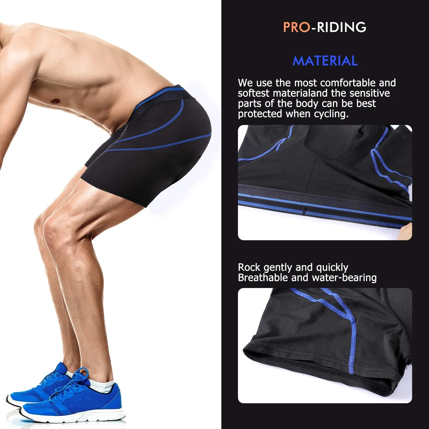 KUYOU 4D Padded Cycling Shorts