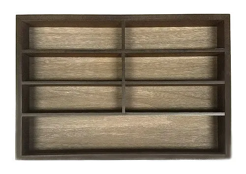 Mountain Woods Brown 7 Compartment Premium Hardwood Organizer Tray - 17.5"