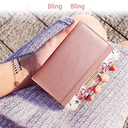 Passport Holder Cover Travel RFID Blocking Passport Cover Cute Slim Passport Wallet with Elastic Band for Women