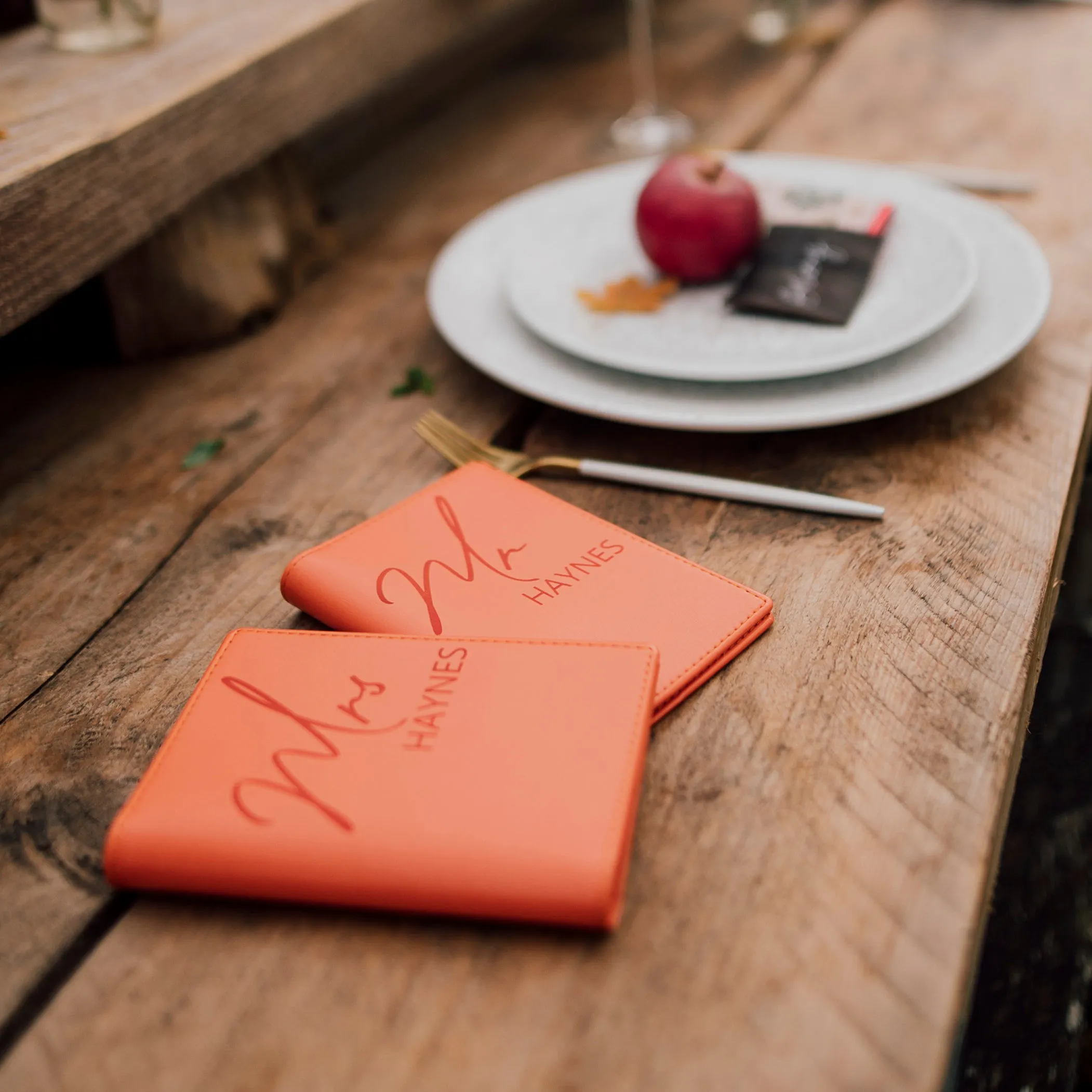 Personalised Couples Script Passport Covers