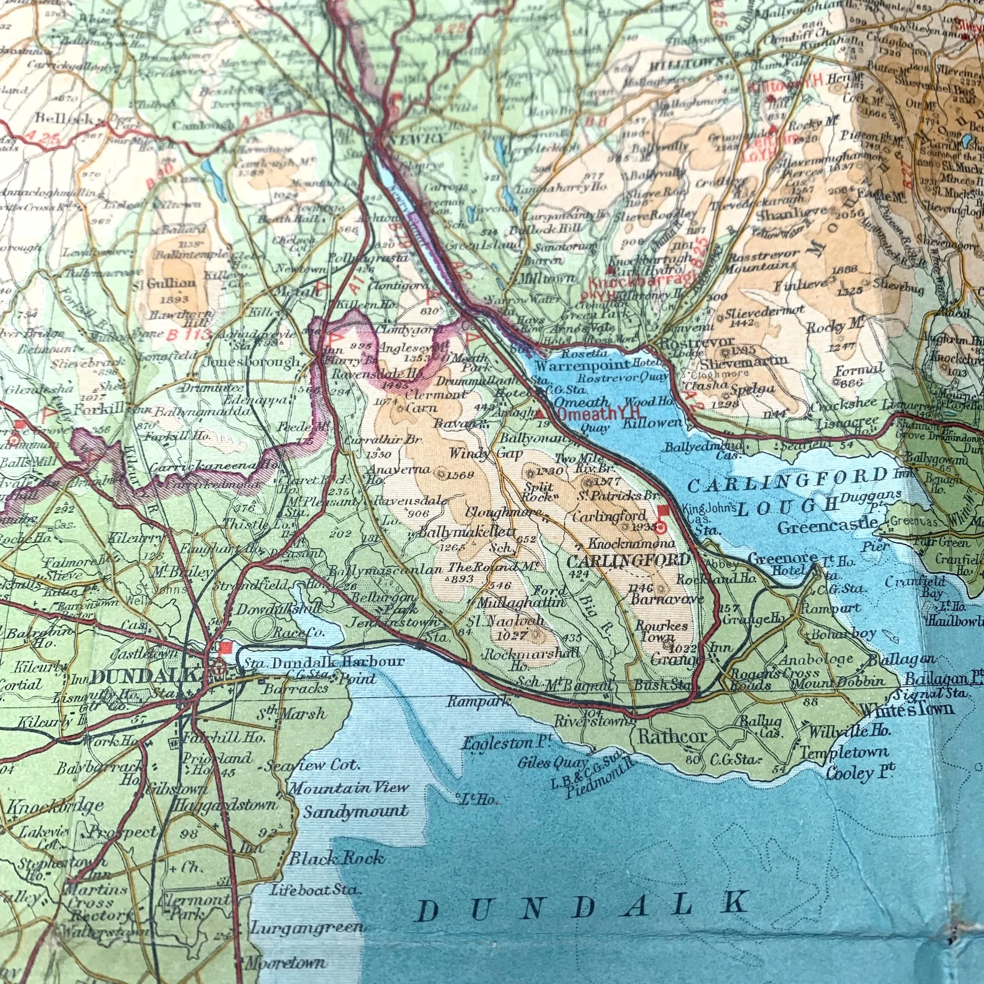 Rare 1940s Map of Dublin and Roscommon - Bartholomew’s 1/4" on Cloth