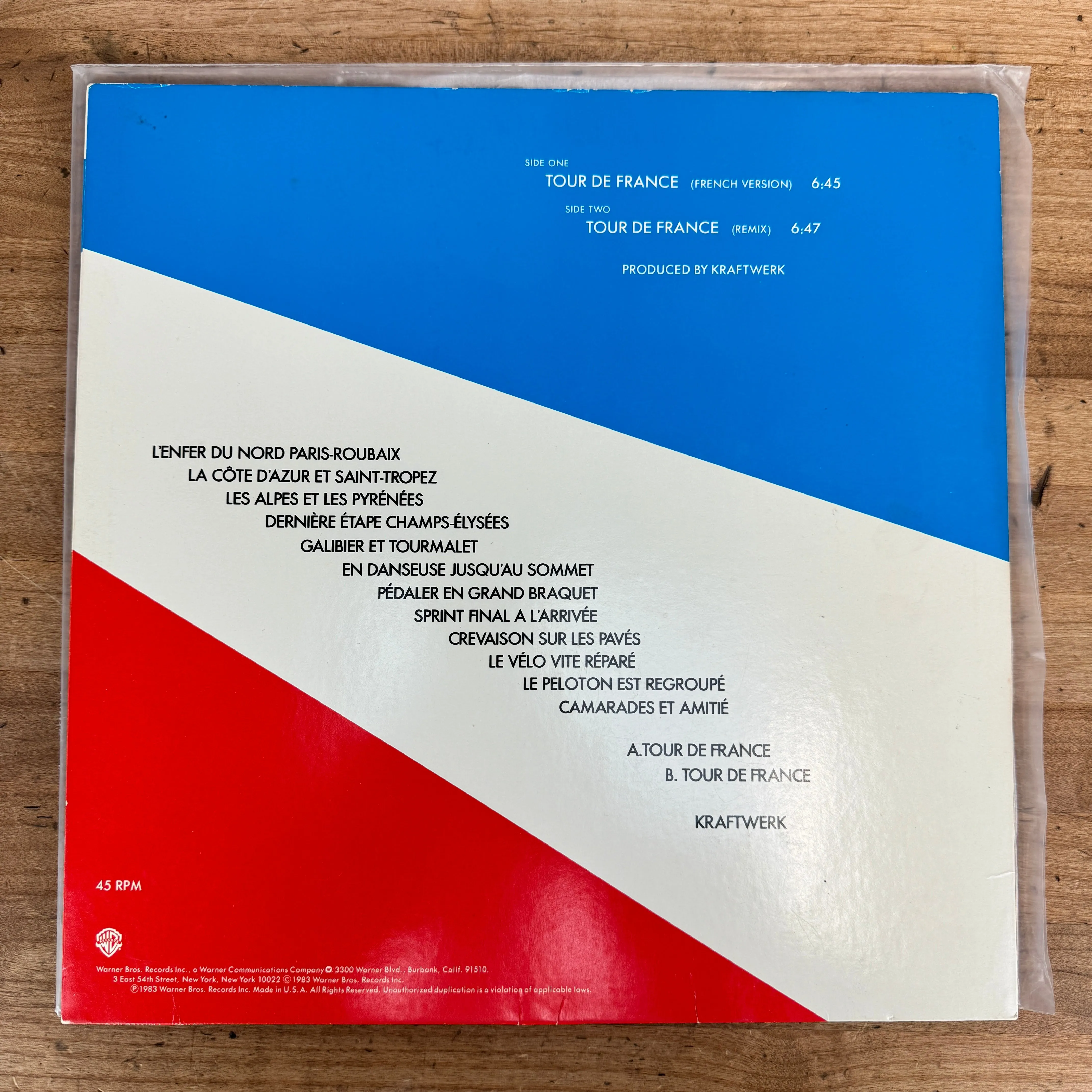 Rare! 1980s Eddy Merckx Autograph Signed Kraftwerk Tour De France Record Album Cover