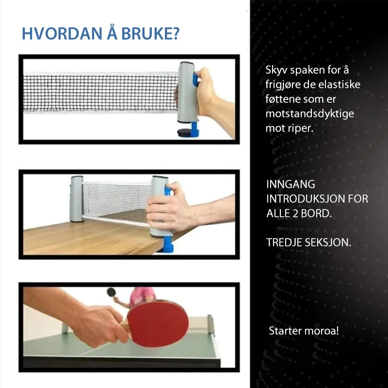 Retractable table tennis net - play anywhere