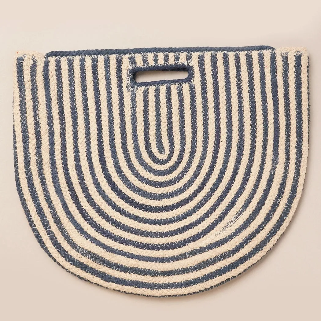Rio Round Stripped Woven Tote Bag