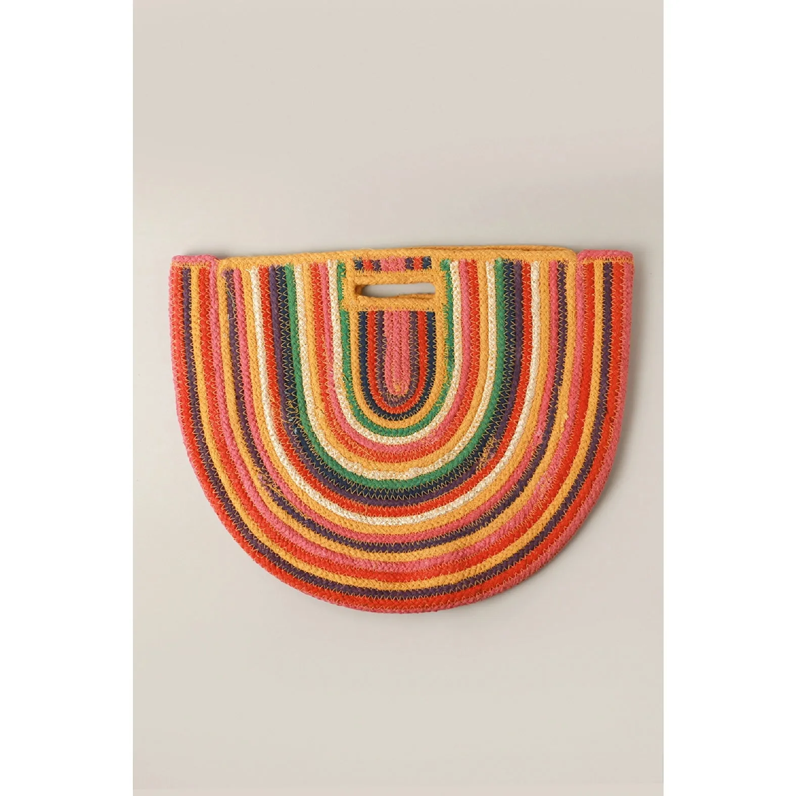 Rio Round Stripped Woven Tote Bag