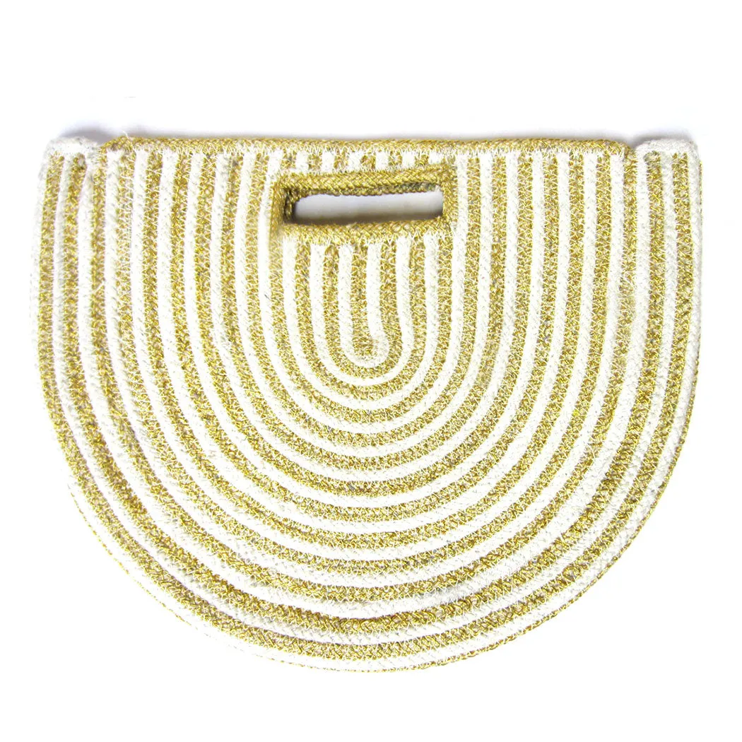 Rio Round Stripped Woven Tote Bag