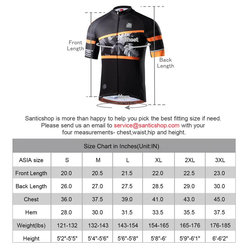 Santic Rainforest Orange Men Cycling Jersey Short Sleeve