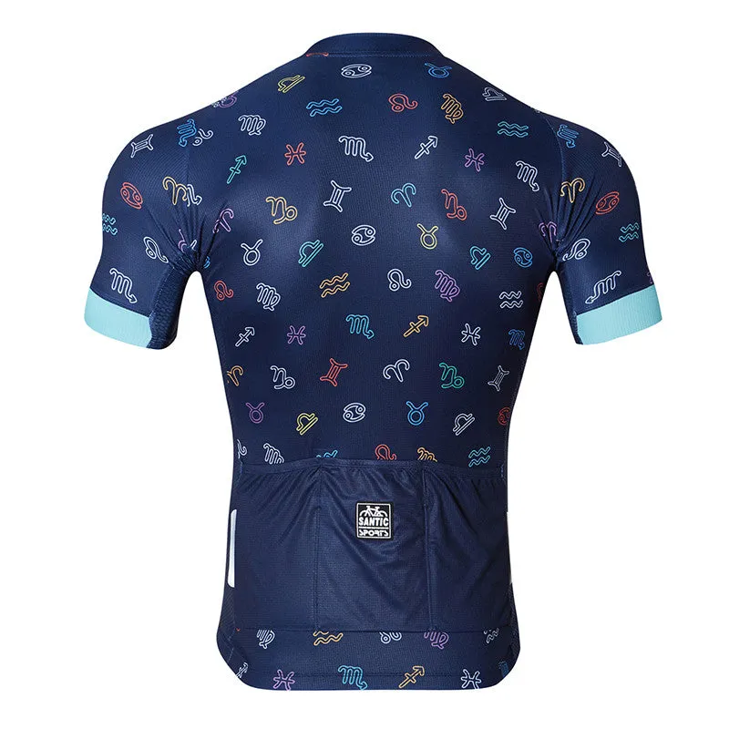 Santic Yadin Blue Men Cycling Jersey Short Sleeve