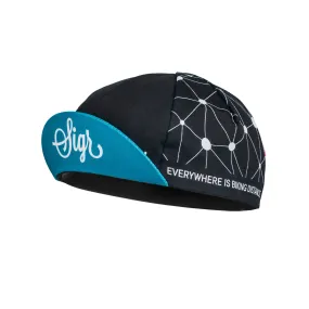 Sidensvans Petrol Blue and Black Cycling Cap