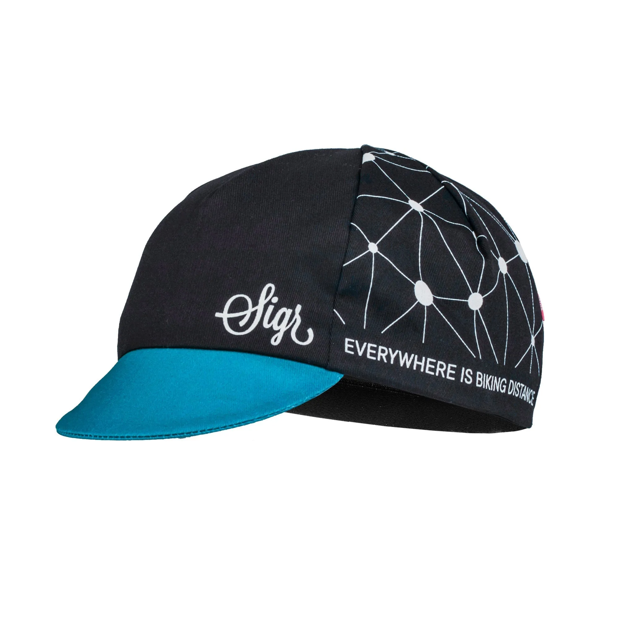 Sidensvans Petrol Blue and Black Cycling Cap