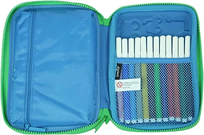 Smily Kiddos Double Compartment Pencil Case Blue