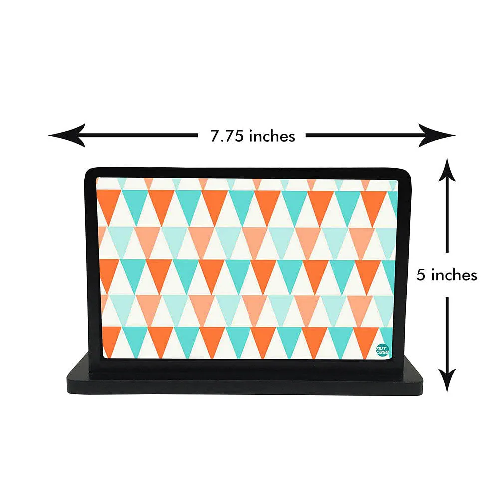 Tissue Holder Paper Napkin Stand -  Orange And Mint Triangles