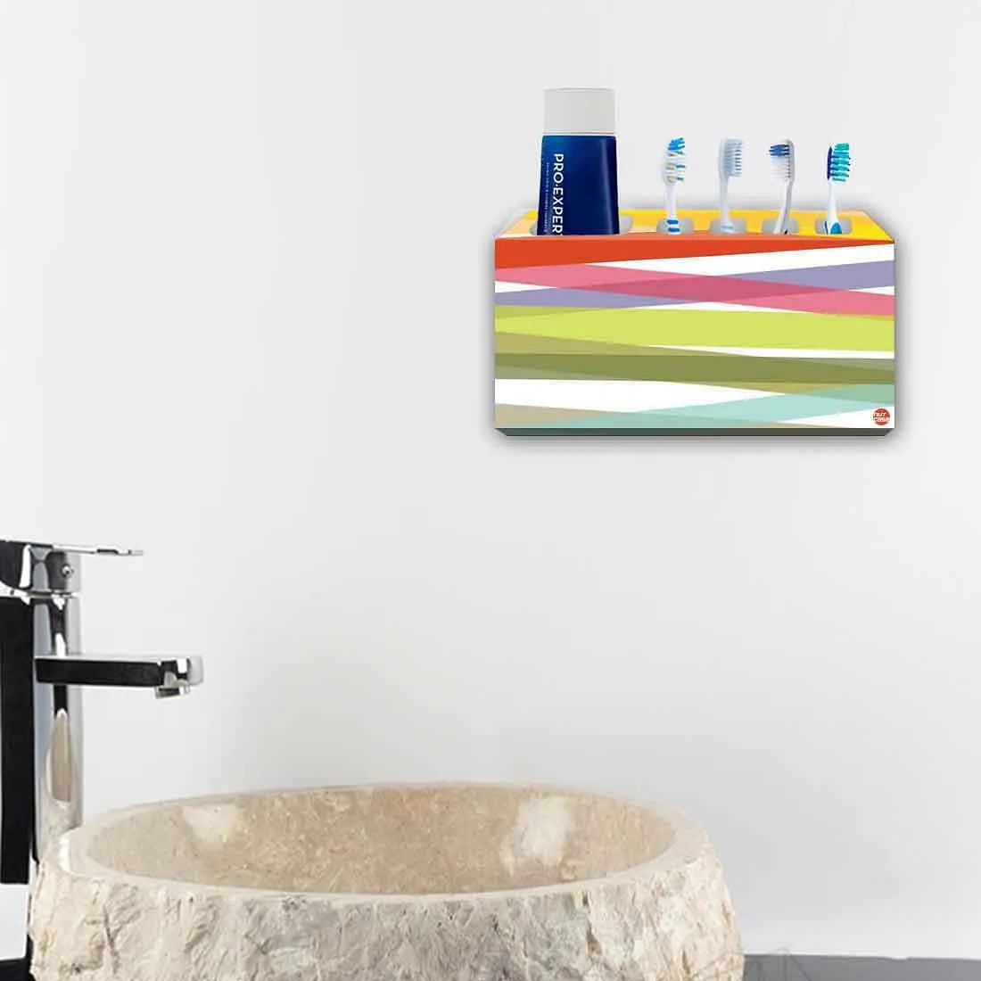 Toothbrush Holder Wall Mounted -Coloreful Strips